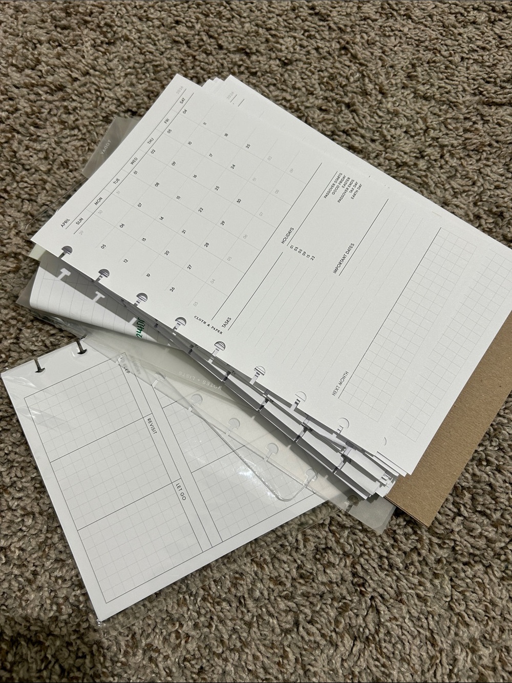 Half Letter Discbound Planner Refill Pages